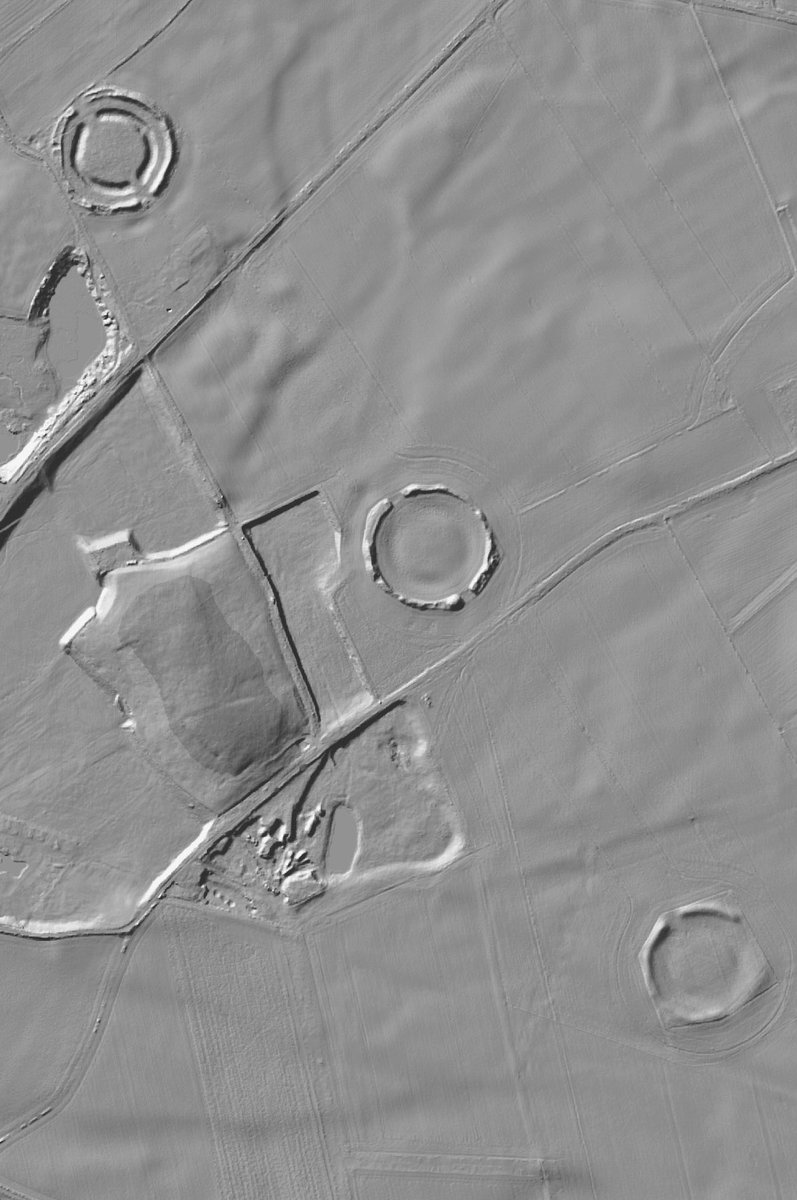 Aerial archaeology Assassins Creed Valhalla style with your trained bird of prey 🙂Thornborough Henges in the game & for real on the #lidar data. In the game the developers seem to have mistaken the more recent protective hedge boundaries linking the henges as original features