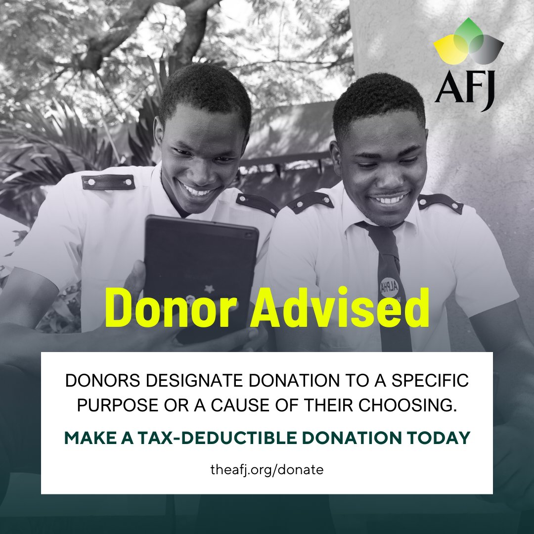 Fortify meaningful initiatives by selecting a cause you are passionate about and make a designated donation or establish a donor advised fund. Consider the AFJ when recommending your donor advised donations. #afj #DonateToday #afjcares #jamaica #impact #giving #donors #donate
