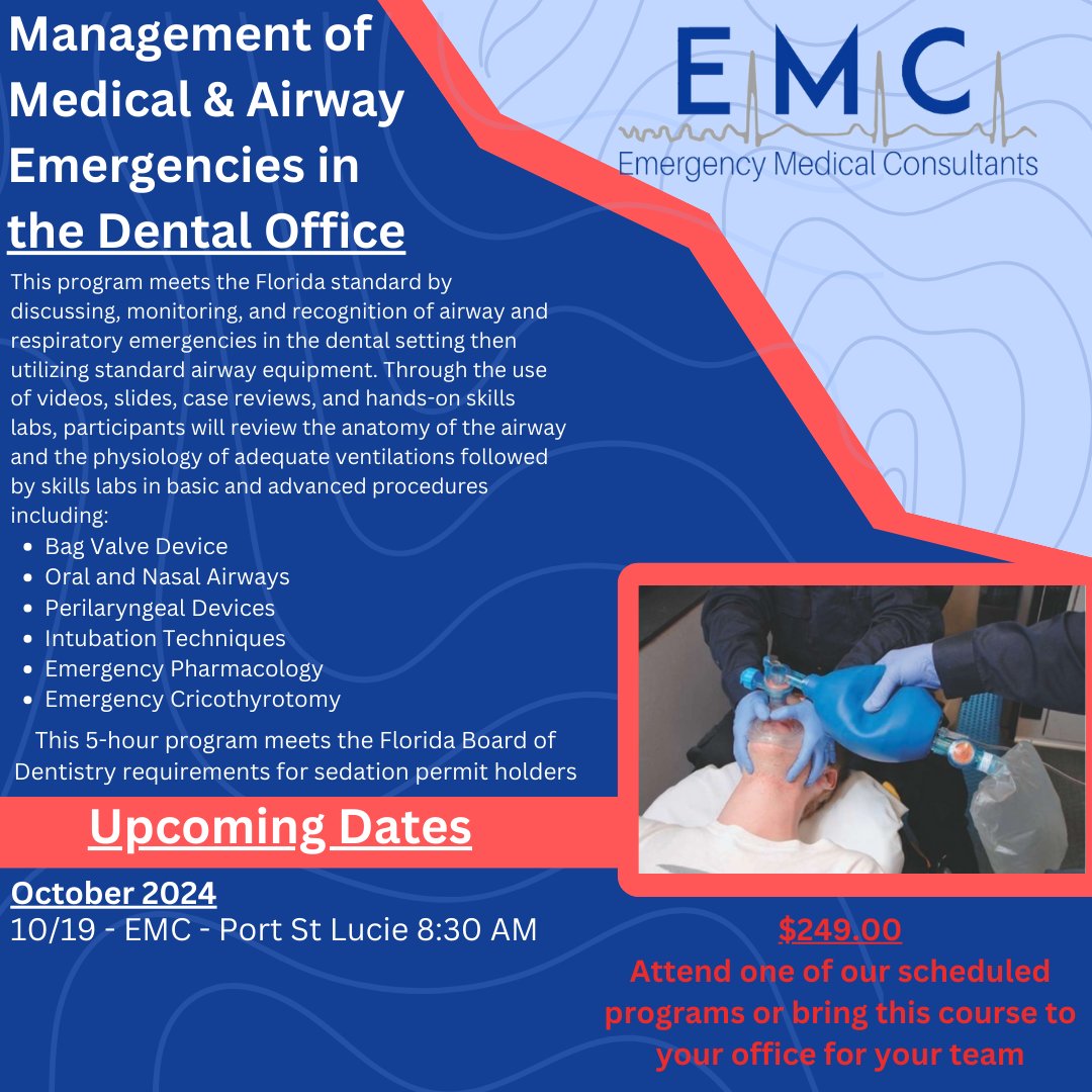 Learn more- emcmedicaltraining.com/dental-courses…
Register for a class- emcmedicaltraining.com/events/?tribe_…...
Schedule a private class - emcmedicaltraining.com/private-course…
#EMC #DentalAirway #Dentist #DentalEducation #Dentistry #MedicalEducation #MedicalTraining