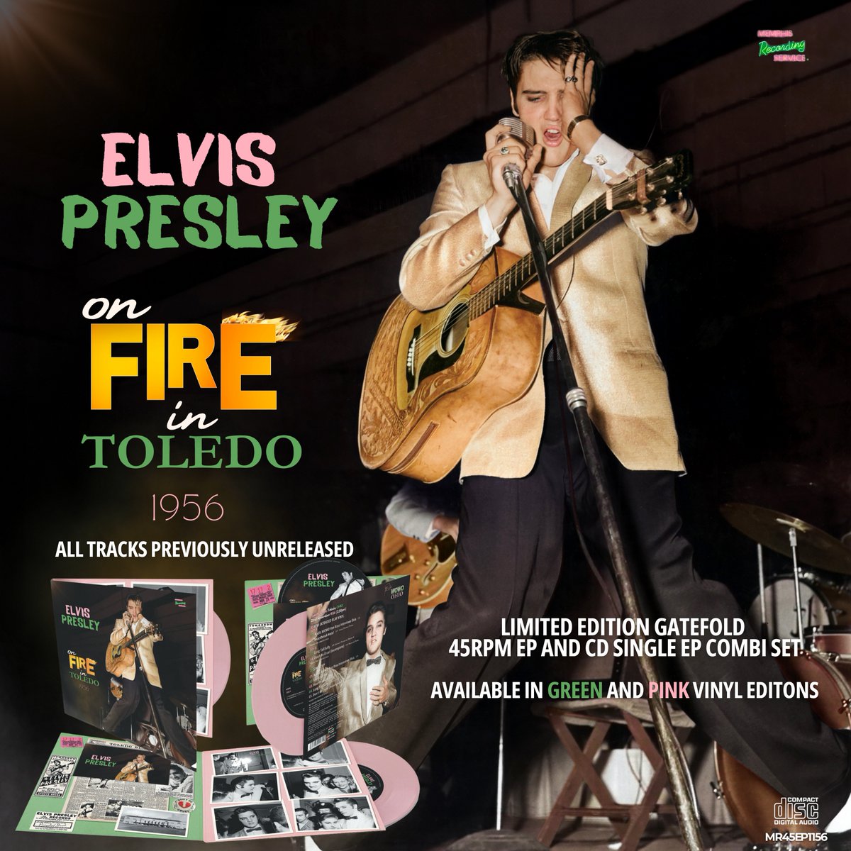 Following the announcement of the digital release of 'On Fire In Toledo - 1956' the Memphis Recording Service announced the May 2024 release of a physical edition of 'On Fire In Toledo - 1956'. #elvis #vinyl All the details at: elv75.blogspot.com/2024/04/april-…