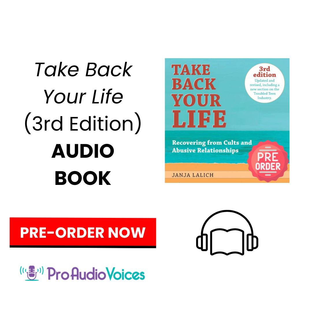 Pre-order the audio version of ‘Take Back Your Life.’ proaudiovoices.com/product/take-b… #Cults #Coercion #BoundedChoice #CultSurvivor #Trauma #Control #Relationships #Sociology #CultRecovery #Narcissists