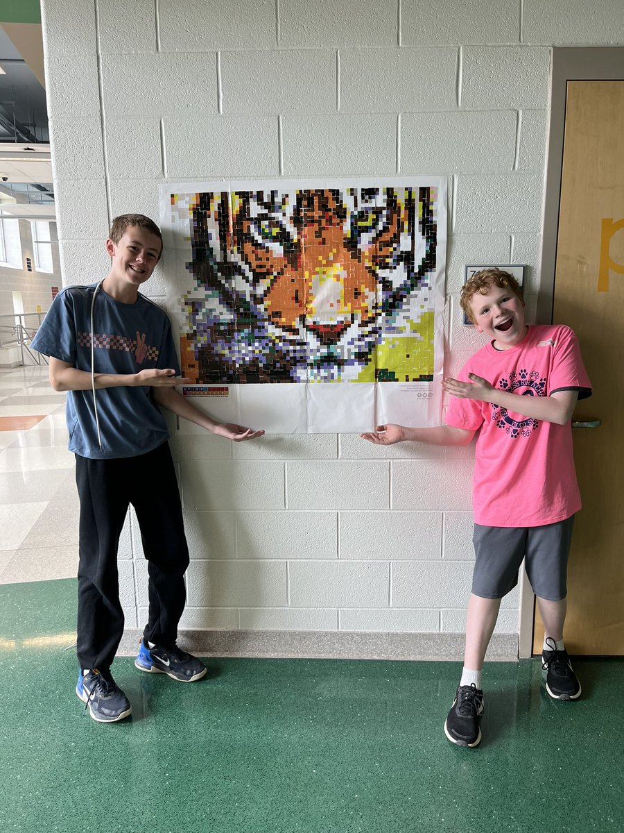 DAISLibrary's tweet image. Hayden &amp;amp; Chance from Team Success spent hours on this @byStickTogether puzzle and finished it today! Grrrrreat job boys! 😃🐅
