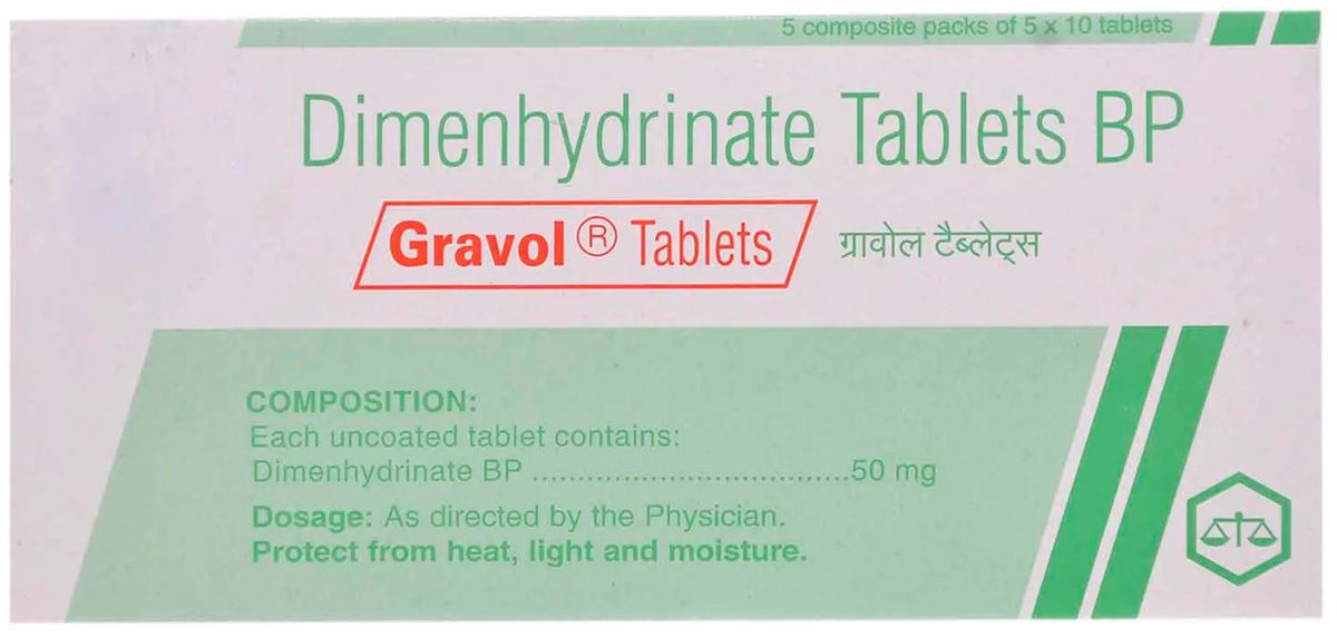 #Dimenhydrinate Tablets AT $0.19 A PILL #Gravol is indicated for use in the prevention and relief of #nausea, #vomiting and/or #vertigo theswisspharmacy.com/product_info.p…