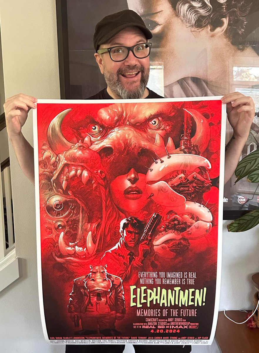 The secret is OUT! The Mighty #EricPowell #TheGoon has created this gobsmackingly GORGEOUS @elephantmen SCREEN PRINT for our IMMINENT inaugural @KickstarterRead @Kickstarter !