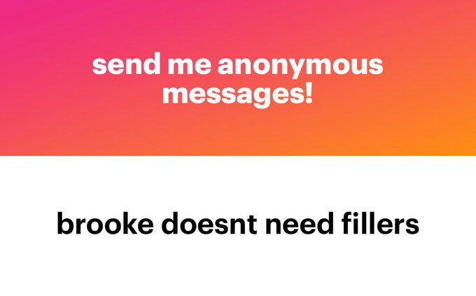 Brook doesn&rsquo;t have fillers* https://t.co/ajuPXIKUuI