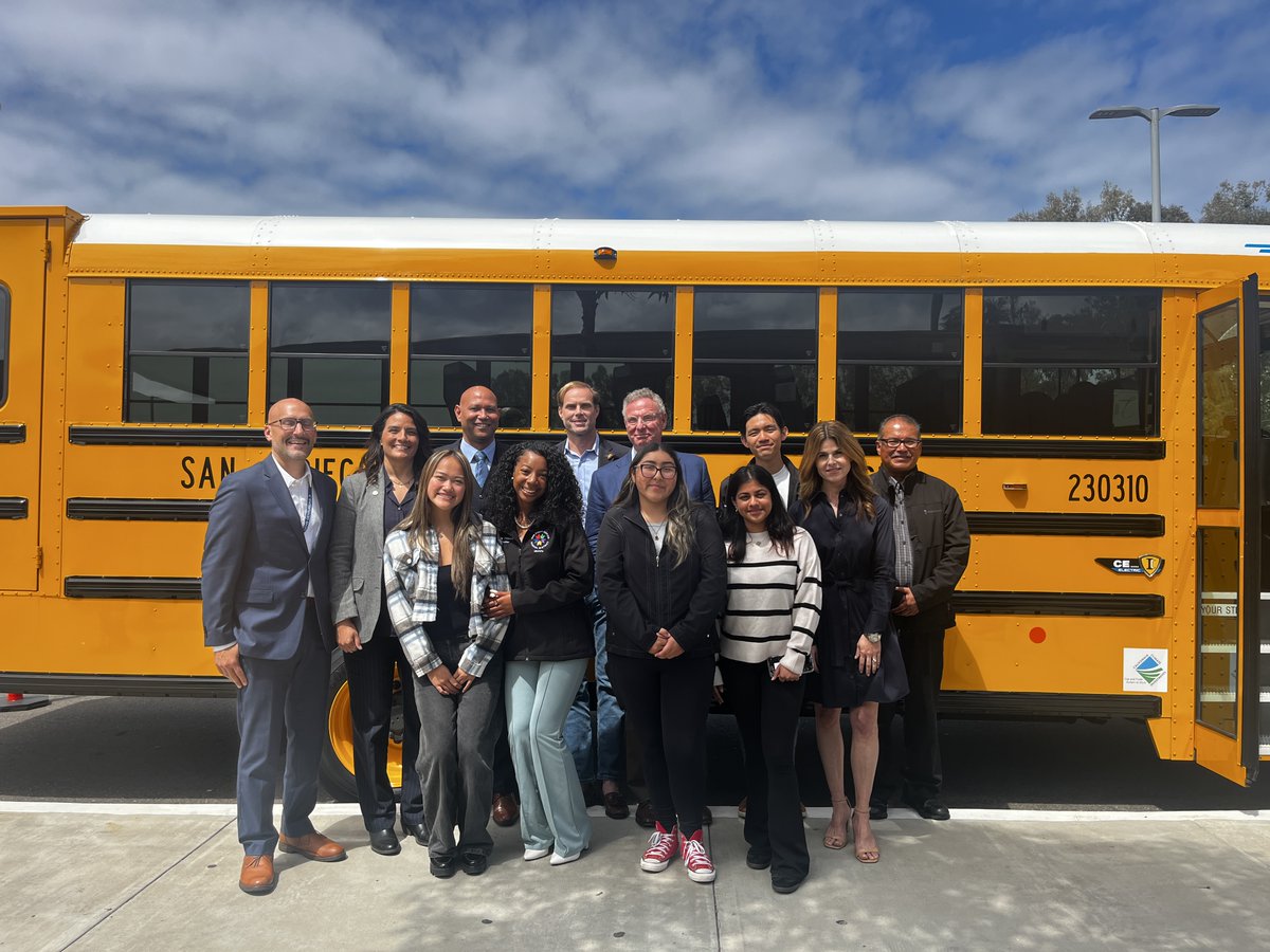 The grant funds will allow the district to replace 30 diesel-fueled school buses with 30 all-electric school buses, helping to improve air quality for students, bus drivers, school staff, and the communities in which they serve.

#EarthWeek #CleanSchoolBuses #BetterSD