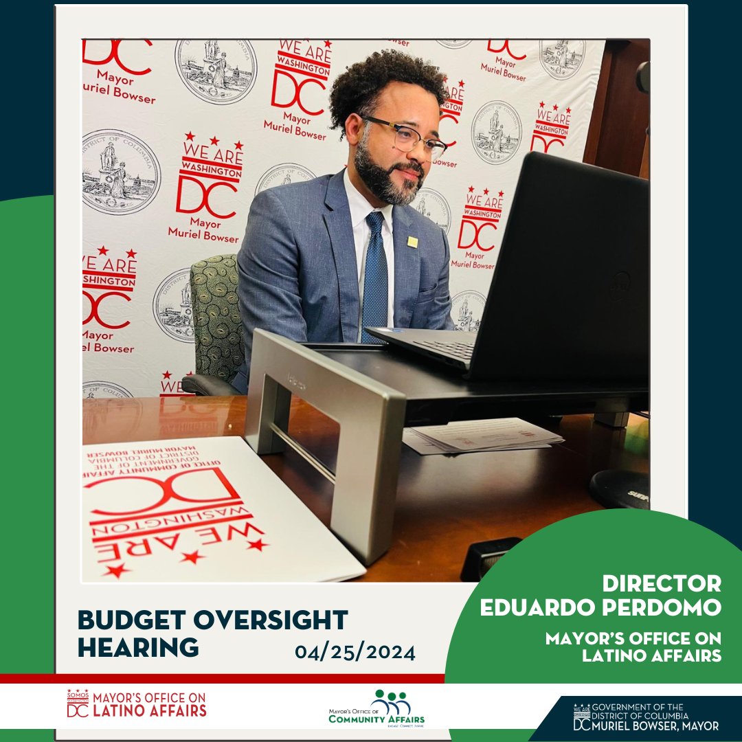 Eduardo Perdomo, Director of @MayorBowser 's Office on Latino Affairs, testifies before the Council during the Budget Oversight Hearing. Thank you, Director, for the management and great work for our Latino community in DC. #DCValues #SOMOSDC