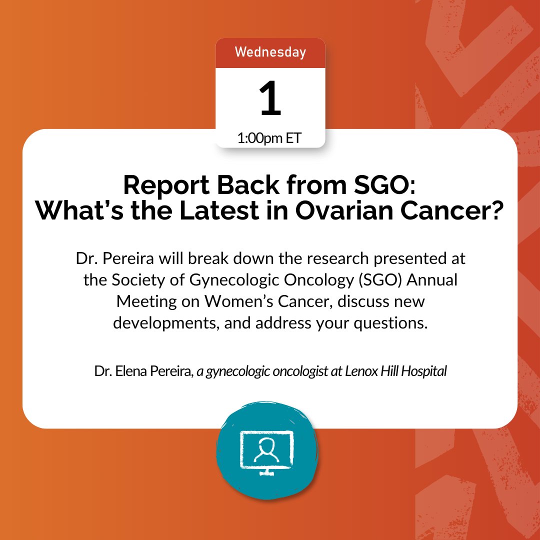 Missed the SGO Annual Meeting on Women's Cancer? No worries! Join us next week as we cover everything we learned about the latest advances in ovarian cancer research. Register for FREE: bit.ly/3vuj5Dr #OvarianCancer #CancerSupport
