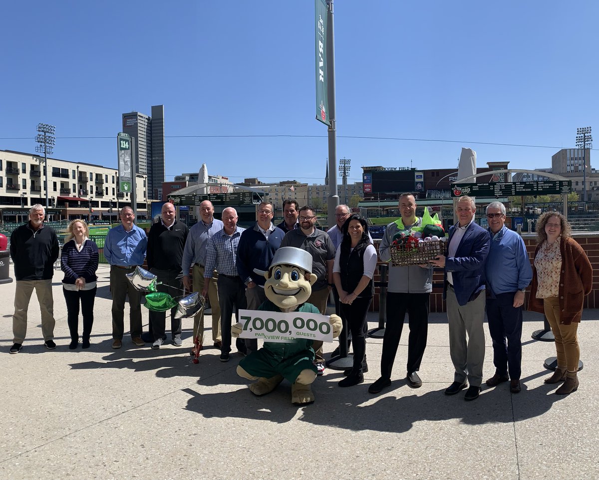 Today we hit a milestone - 7 million guests at Parkview Field! 🎉 Thanks to our friends at Aunt Millie's Bread for getting us past that mark as they hosted a meeting at the ballpark! Details: atmilb.com/4b8SgDS