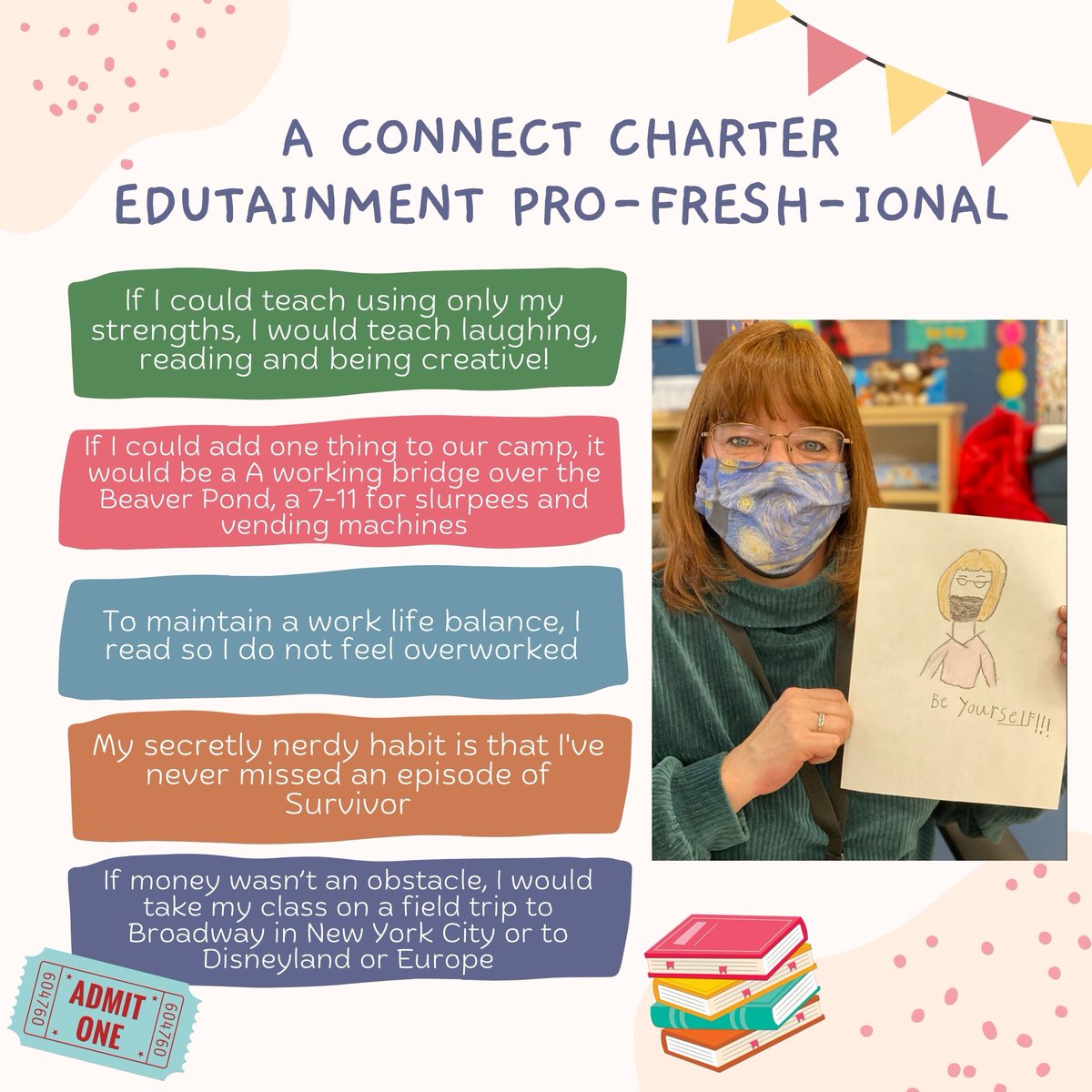 connectcharter's tweet image. Join us in celebrating Mrs. Melville! She&apos;s been shaping young minds in our school since 2012. Her positive energy and innovative teaching styles make learning basic math into fun and games 🎤🎯🎮 #EmployeeSpotlight #AmazingEducators #25YearAnniversary #EdutainmentLearning