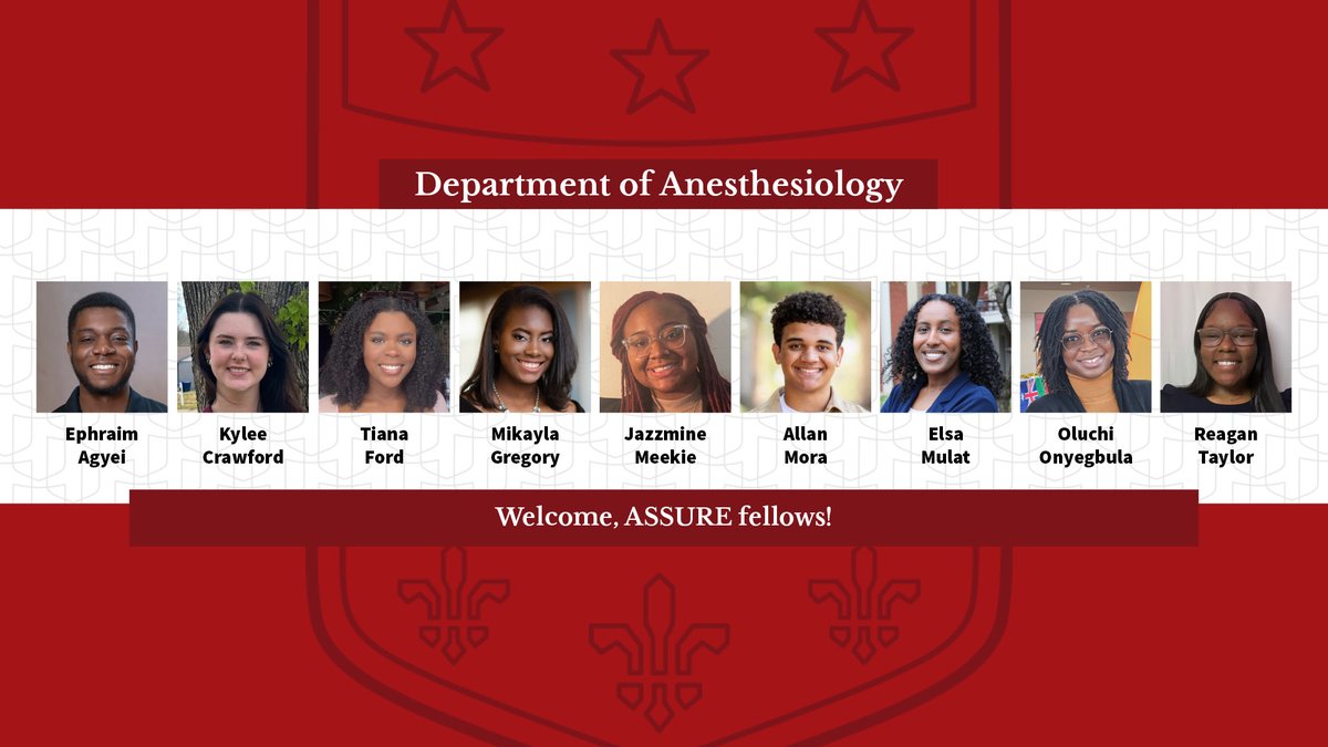 We're thrilled to welcome the 2024 ASSURE fellows to #WashUanesthesiology. These nine fellows will spend the summer participating in basic, clinical, and translational research projects alongside faculty & staff. Congratulations to our newest fellows! sites.wustl.edu/assure/introdu…
