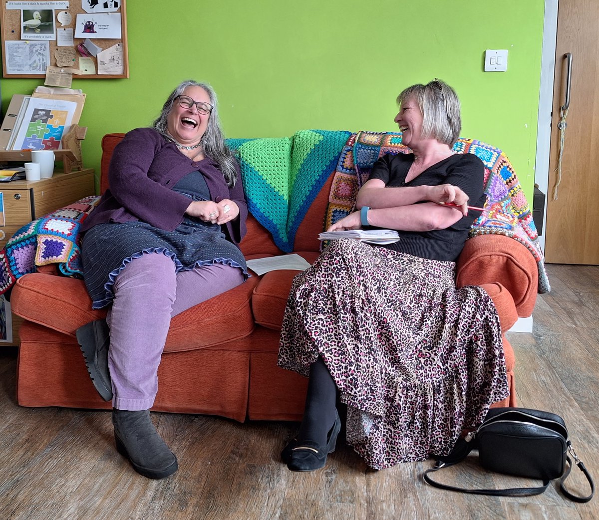 Mirth at @MannaHouseKendl as CEO Andrea and @Michele_lstr discuss the difference support from @LBFEW has made to the charity. A #smallbutvital charity supporting homeless people in rural Cumbria.