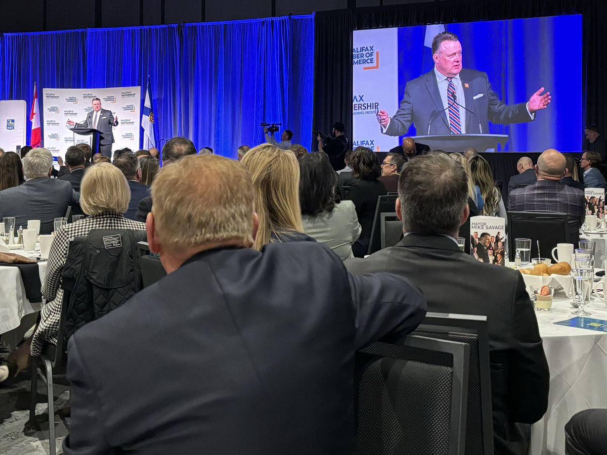 Mayor @MikeSavageHFX’s final State of the Municipality address. It was clear that he will be missed. @halifaxchamber