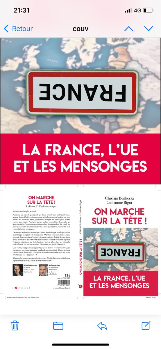 Alors que @EmmanuelMacron célèbre son grand bond en avant dans le vide post-démocratique et post-national, je sors, jeudi 2 mai, avec l’excellent @GBenhessa un livre qui dénonce la forfaiture européiste. #sorbonne2 #Europeennes2024