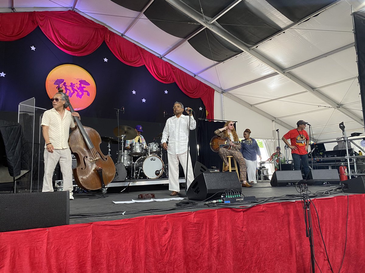 Overflow crowd in the WWOZ Jazz Tent to see John Boutte right now! Are you listening? wwoz.org/listen/player 💜 #jazzfest