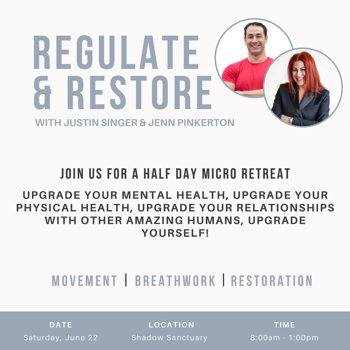 redheadreveal's tweet image. Only 5 more days to use the code ‘JUNEEARLYBIRD’ to save $100!!

Click the LINK in my BIO to sign up for the Regulate &amp;amp; Restore micro retreat hosted by myself and @jsingertx

#redheadreveal #regulateandrestore #microretreat #movement #breathwork #restoration #wellness