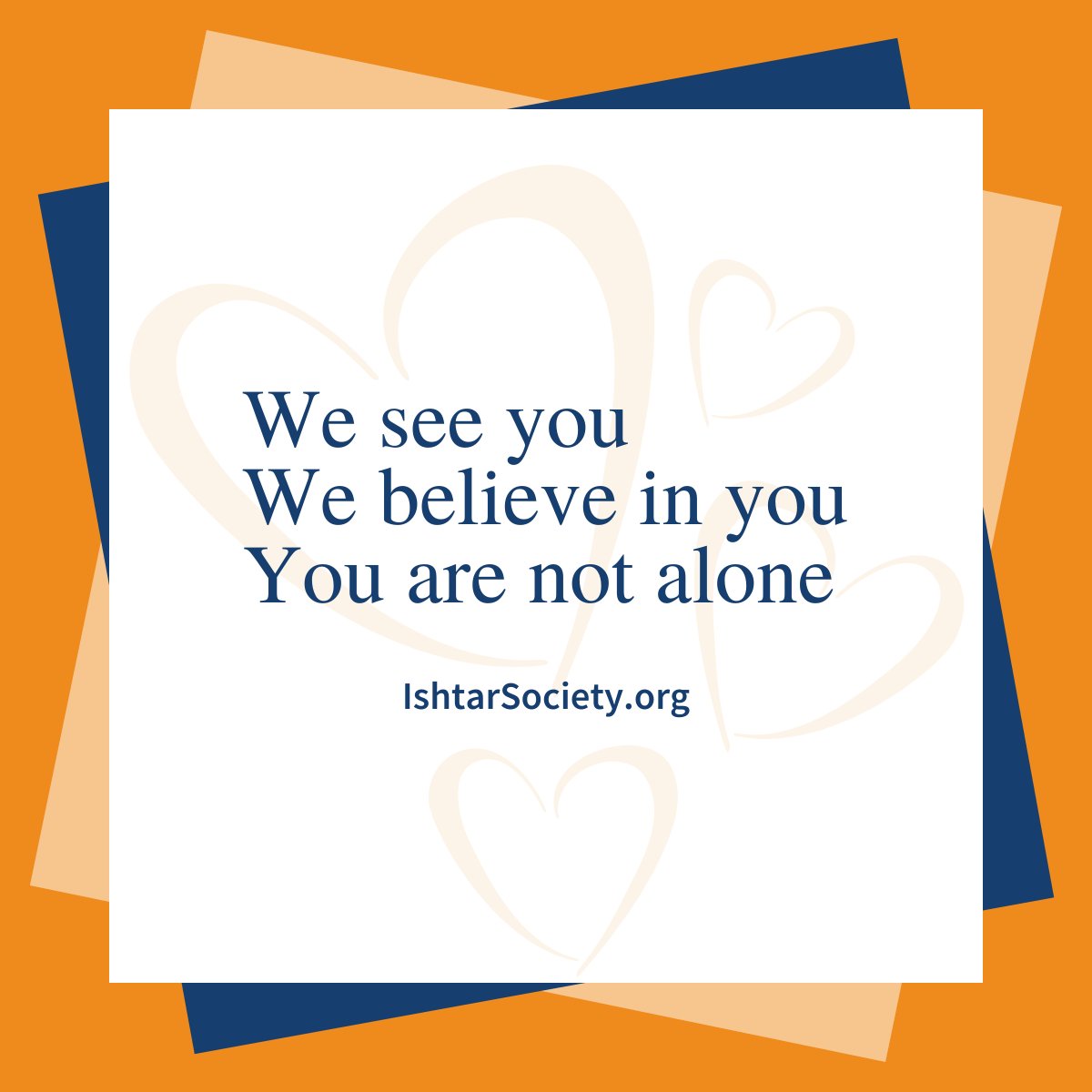 Remember this: We see you; We believe in you; YOU are not alone. ➡️If this is an #emergency, call 911⬅️ Here are 2 #SafePlace phone numbers: Ishtar Transition House 📷 604.530.9442 Libra Transition House 📷 604.857.5797 IshtarSociety.org