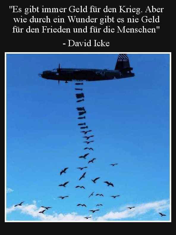 „There is always money for war. Miraculously, there is never money for peace and for the people.“ - David Icke
#quoteoftheday #zitatdestages