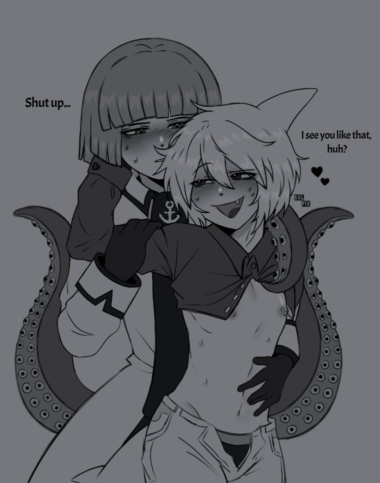 Sxlfimxg's tweet photo. ⚠️Slight NSFW / Fukasal
The other day I went crazy and I wanted to draw a slight nsfw of fukami and sal because why not?

#funamuseum #funamuseart #okegom #art #digitalart #ilustration #watgbs #wadanoharaandthegreatbluesea #wadanohara #fanart #fukami #syakesan #fukasal https://t.co/nWmZlQygPn
