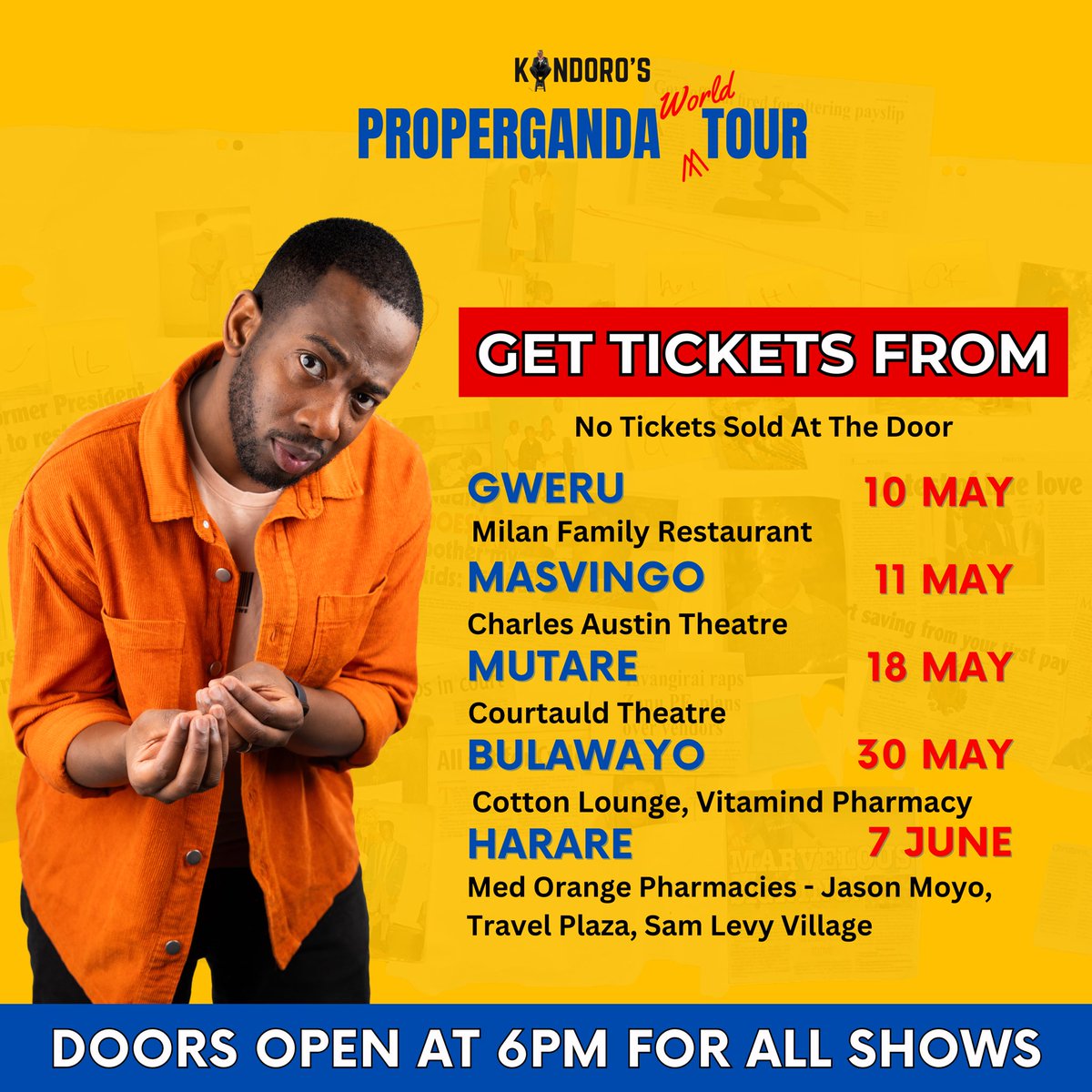 Pretoria show is now SOLD OUT but, we have added an EXTRA SHOW in JOBURG. It’s at King’s Kraal in Bryanstone, 30 April. Grab those tickets on kingkandorolive.com For the Zimbabwe shows this is where you can get tickets, my people. I can’t wait to see you all. ❤️…