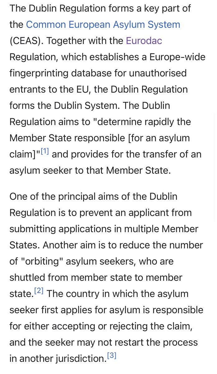 @LaindonAndy @28virgo @darrengrimes_ The Dublin agreement made it extremely difficult to apply in two EU countries..

He had been refused in the EU

We are no longer an EU country.. therefore we are a second opportunity.

We don’t have access to Eurodac neither..