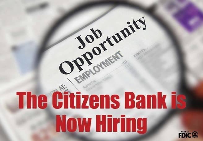 The Citizens Bank is HIRING! 🤩

Please click on the link below for additional information. You can apply online by visiting our job portal.

thecitizensbankphila.com/about/work-for…...

The Citizen Bank is an Equal Employment Opportunity employer.

#TCB #TheCitizensBank #InYourCorner #NowHiring