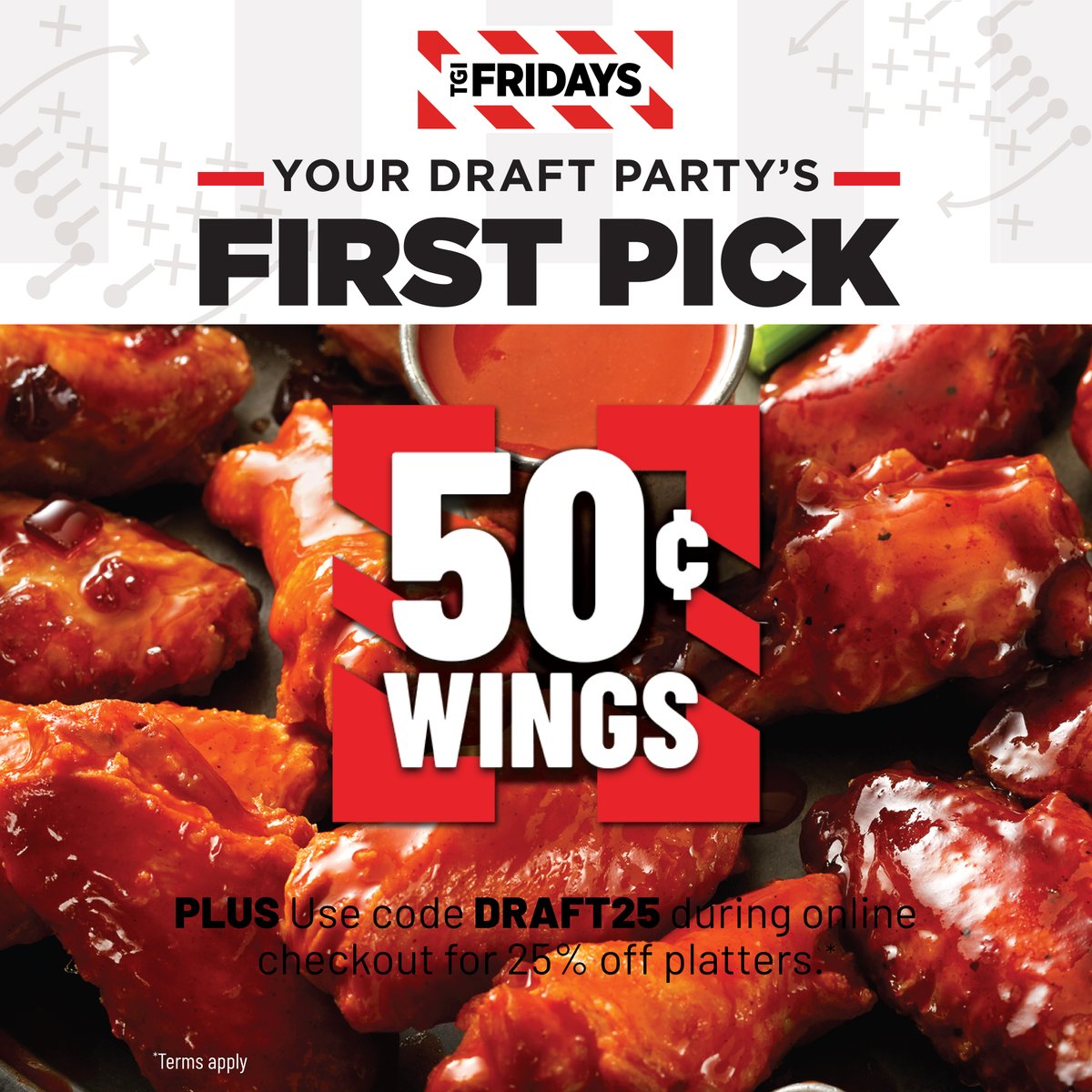 Wings & Platters? What more do you need tonight? 🙌🍗🏈 #DraftDay