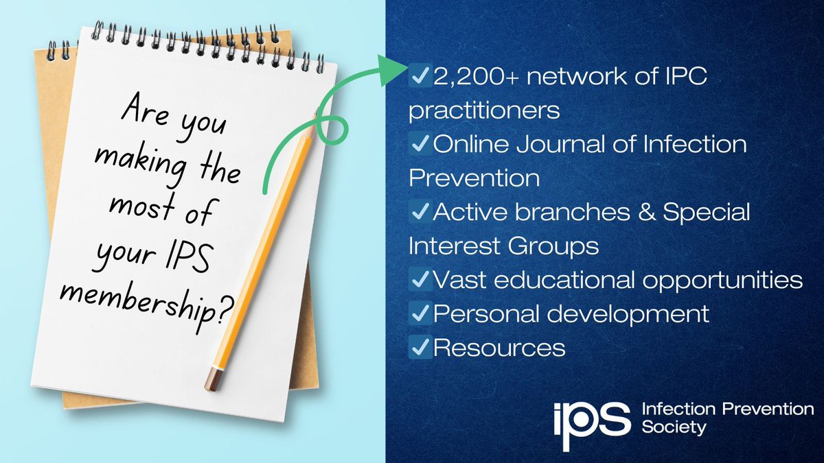 Make the most of your #IPS #memberbenefits ☑️2,200+ network of #IPC practitioners ☑️Online Journal of Infection Prevention ☑️Active branches & Special Interest Groups ☑️Vast educational opportunities ☑️Personal development opportunities ☑️Resources ➡️ buff.ly/3LBMyOF