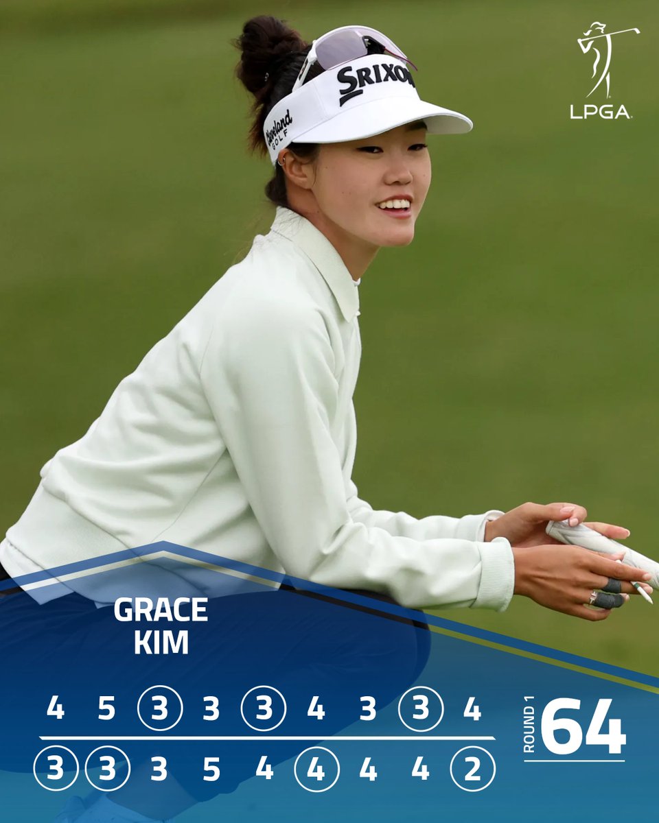 .@gracekimeyy ties the 18-hole scoring record and takes the clubhouse lead at the @JMEagleLAChamp 🔥