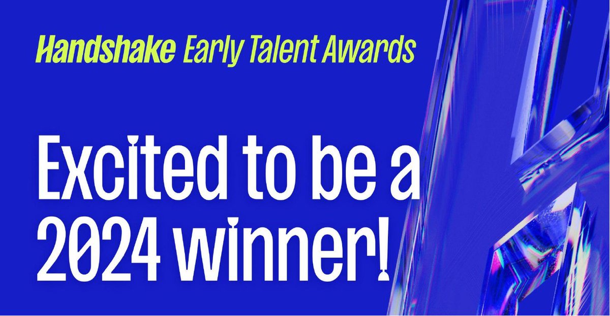 We’re thrilled to receive a 2024 @JoinHandshake #EarlyTalentAward! This award honors employers with best-in-class talent engagement and celebrates the top places for Gen Z to start a #career. We are so excited to make the list! 🏆

joinhandshake.com/early-talent-a…