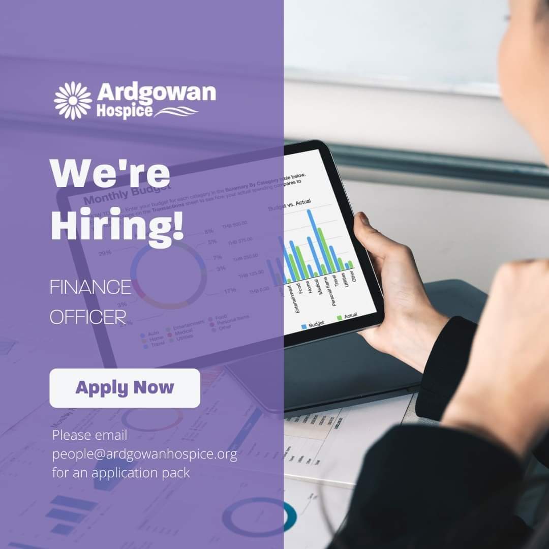 Closing tomorrow evening: Finance officer vacancy at Ardgowan Hospice.💜 Find out more and apply: ardgowanhospice.org.uk/current-vacanc…