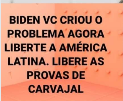 Esqueçam! Se você fosse o Biden e tivesse uma informação que fizesse todos os líderes de ditaduras latinas agirem conforme sua ordem, você divulgaria? O EX-PRESIDIÁRIO VOLTOU A ATACAR O DÓLAR COMO MOEDA DE REFERÊNCIA GLOBAL? Foi só uma vez... E a CNN divulgou imagens do G. Dias.