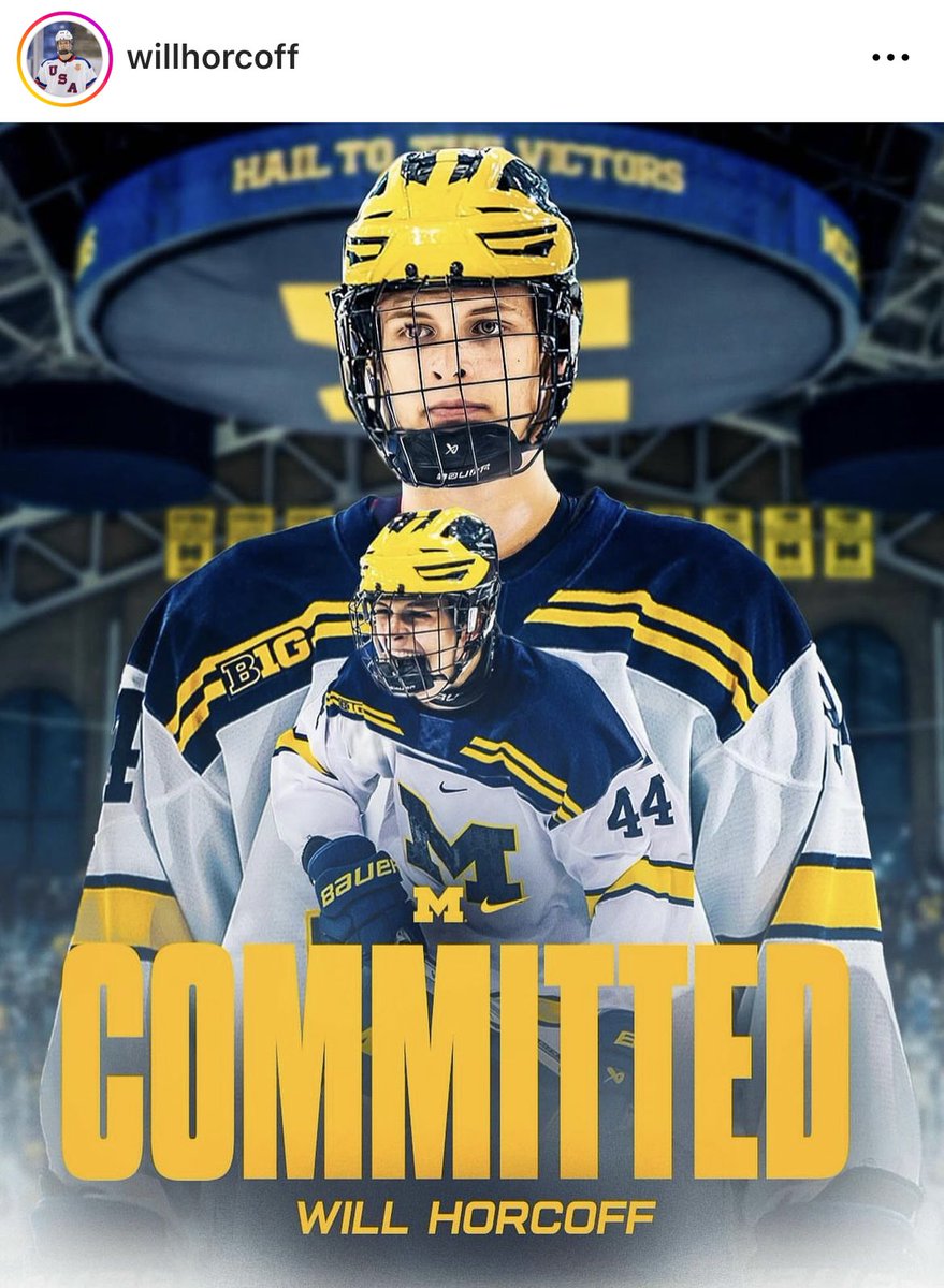 🚨 BREAKING 🚨 4.5 ⭐️ recruit Will Horcoff has committed to Michigan. Horcoff had 19 points in 54 games for the U17 NTDP this season and was the 3rd highest ranked uncommitted American in the ‘07 class. Big get for the Wolverines. He’s the son of ex-NHLer Shawn Horcoff.