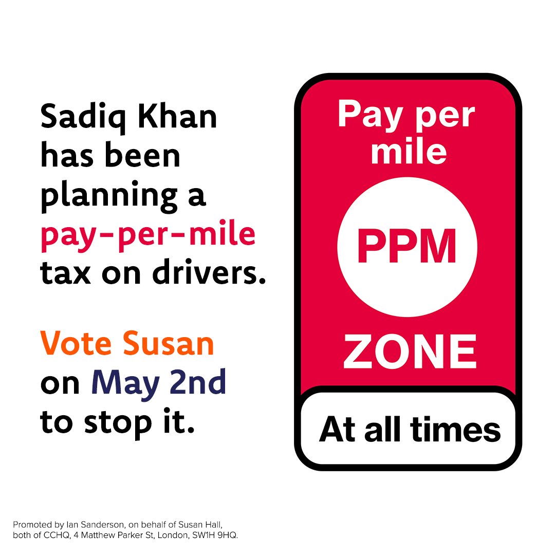 Don’t be fooled, Sadiq Khan has been planning pay-per-mile. Vote for me and I’ll put his plans straight in the bin. #BBCLondon