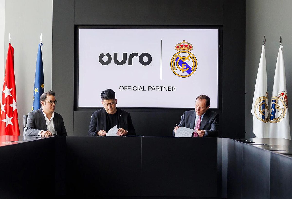 Real Madrid fecha acordo de patrocínio com a Ouro, empresa de serviços financeiros Com a parceria, a patrocinadora também será a colaboradora regional dos madrilenhos nos Estados Unidos, México, Brasil, Portugal, França e Emirados Árabes Unidos