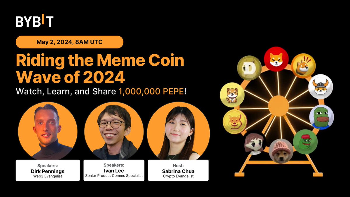 🚀 Riding the #MemeCoin Wave of 2024! 🌊🪙 🔍 Dive deep into the world of meme coins with us in our livestream! Join us as we unravel the history behind meme coins, explore their relevance in the crypto market, and discuss potential future developments. 📅 Livestream Date:…