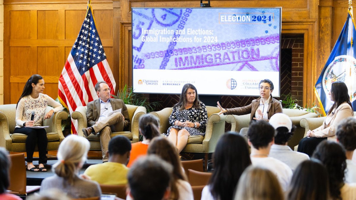 Immigration has currently emerged as the top issue driving voters to the polls this November, a panel of experts said Thursday. @UVADemocracy and UVA’s Humanitarian Collaborative co-hosted Immigration and Elections: Global Implications for 2024 at Garrett Hall on Wednesday.