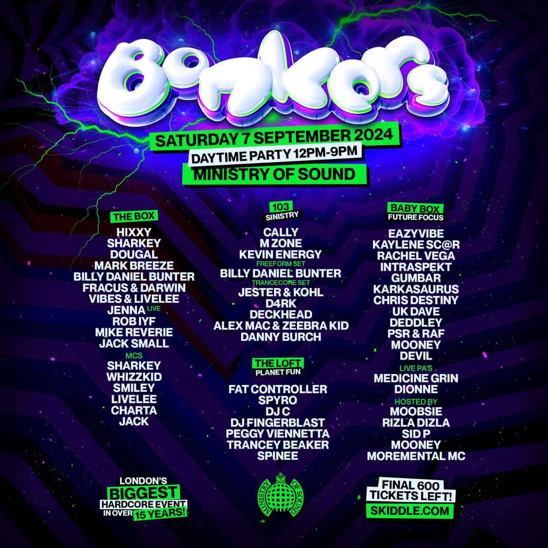 @Bonkers4life @ministryofsound #London 👌 Nuff said. Hyped to be part of the biggest #HappyHardcore lineup in the capital for a good few years 🥳