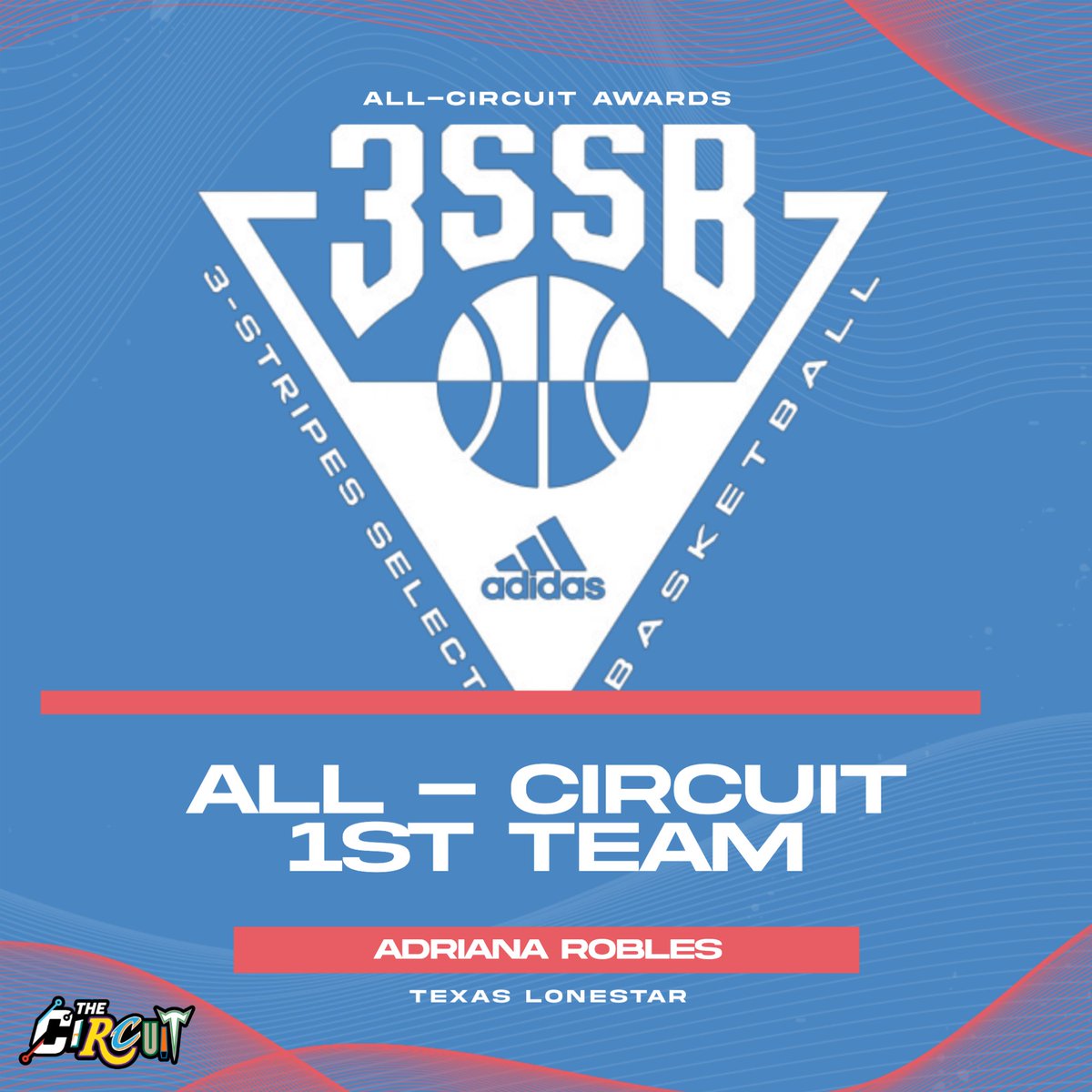 adidas 3SSB Session I | 1st Team 🥇 Adriana Robles | Texas Lonestar | 2025 Averages ➡️ 17.8 PPG, 3.5 RPG, 4.3 APG, 3.8 SPG All-Circuit Awards ⤵️ thecircuithoops.com/news_article/s…