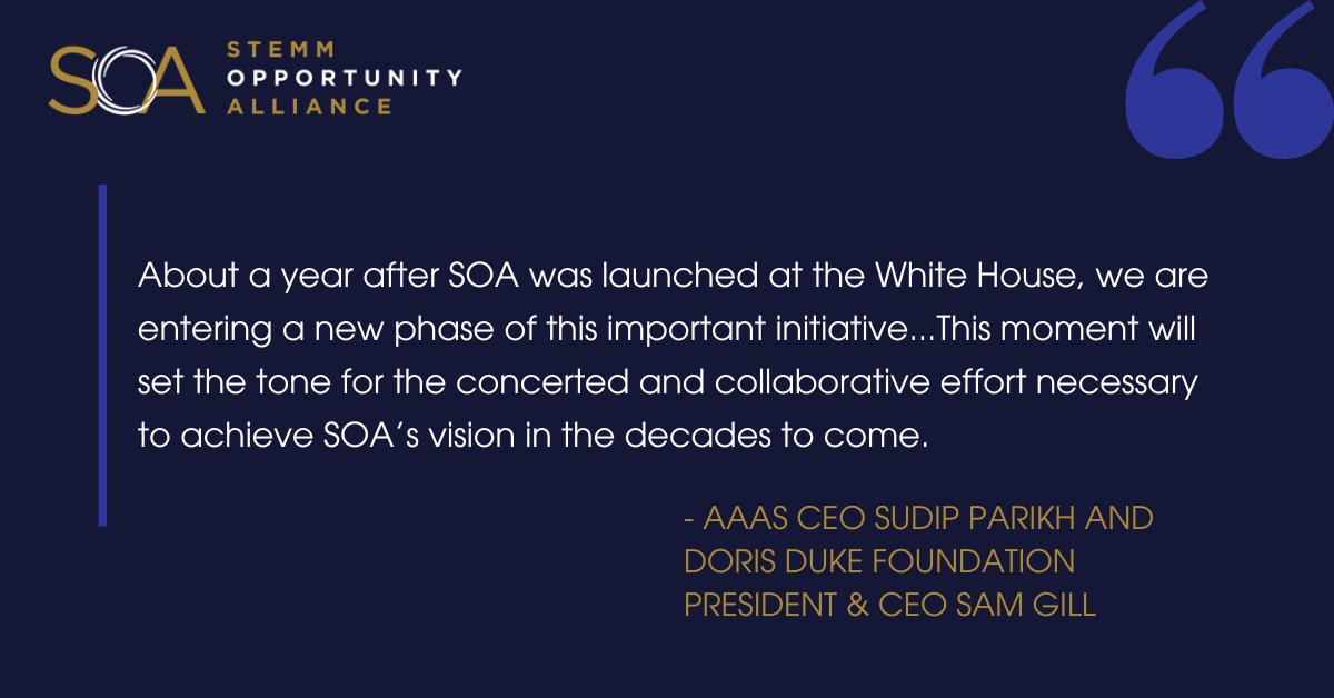 Join us as SOA enters a new phase. The National Strategy for STEMM Equity and Excellence will be announced at the 2024 White House Summit on STEMM Equity and Excellence on May 1 with @WHOSTP. Watch the livestream: bit.ly/WHsummit2024