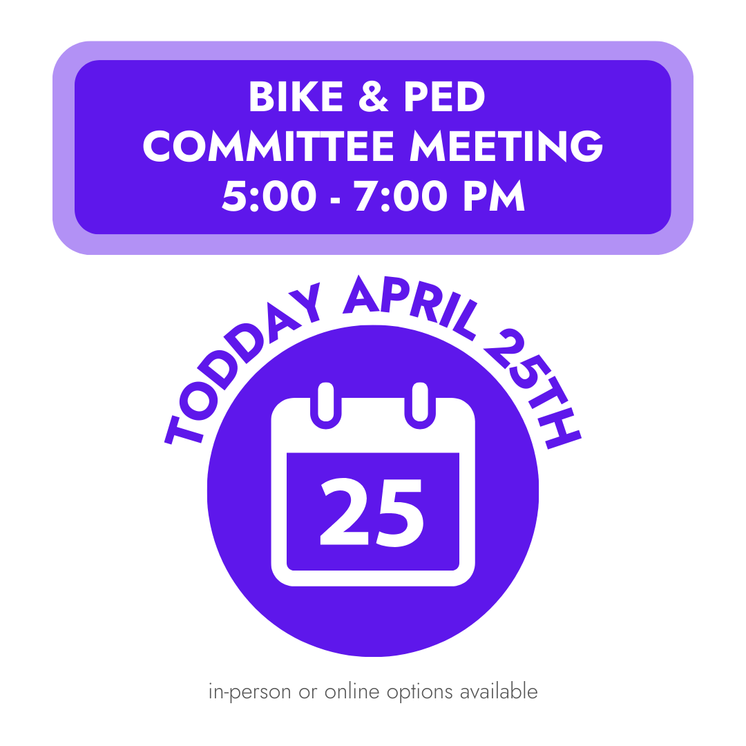 FASTplanning's tweet photo. Today is our regularly scheduled Bike &amp; Ped Advisory Committee Meeting from 5-7 PM. Join in-person at our office, 100 Cushman Street, Suite 215 or online at https://t.co/W9DRdEuZSW. https://t.co/exIN990325