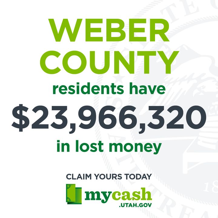 We're safeguarding nearly $24 million in lost money for Weber County residents. Help us reunite it with rightful owners by searching mycash.utah.gov today. #UnclaimedMoney #MyCash #WinninginWeber