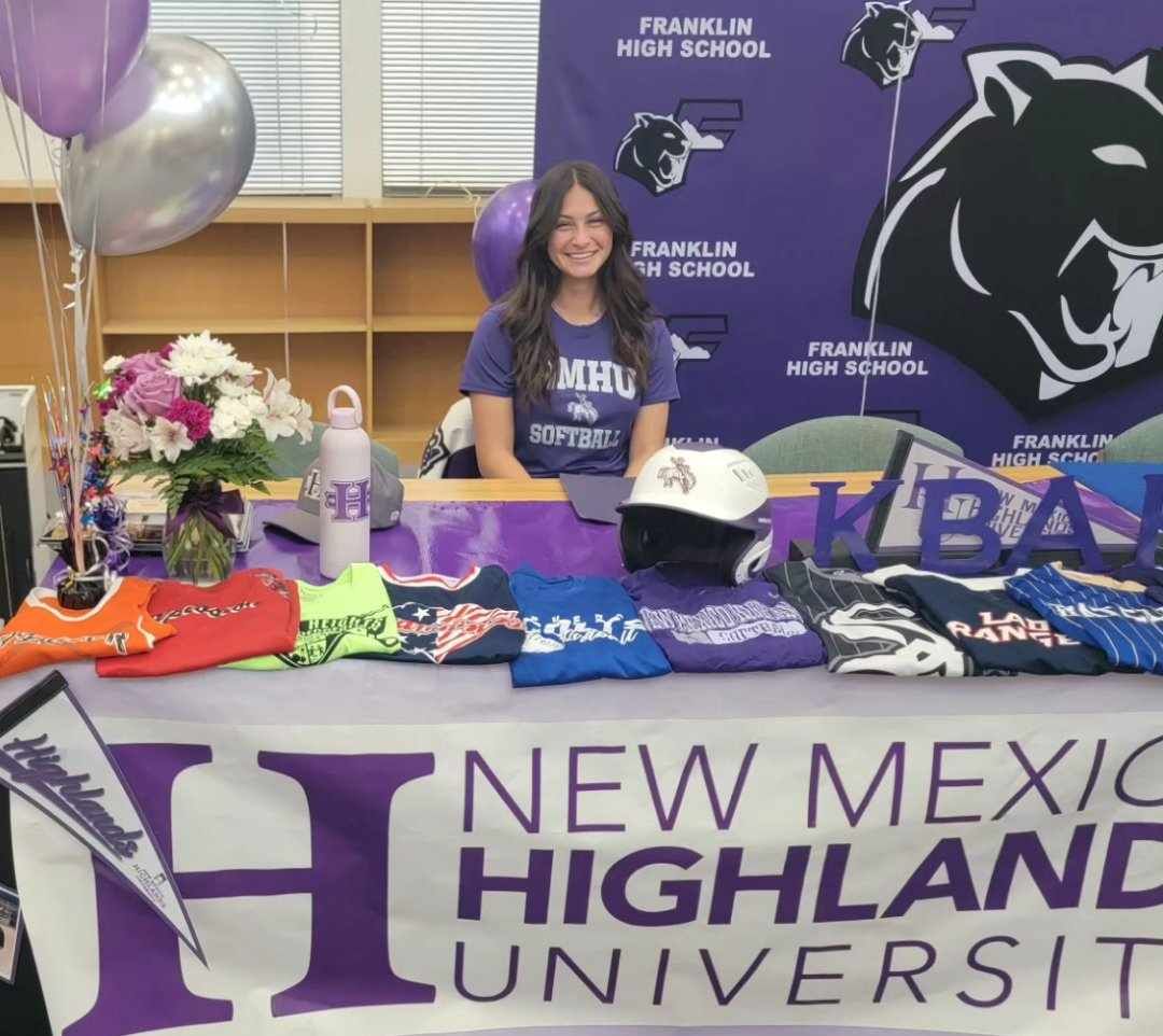 Congratulations to Kehasbah Gaussoin (Navajo/Picuris Pueblo), from Franklin HS in El Paso Texas, who signed her national letter of intent to play softball at New Mexico Highlands University. #NativePreps #Navajo #Pueblo