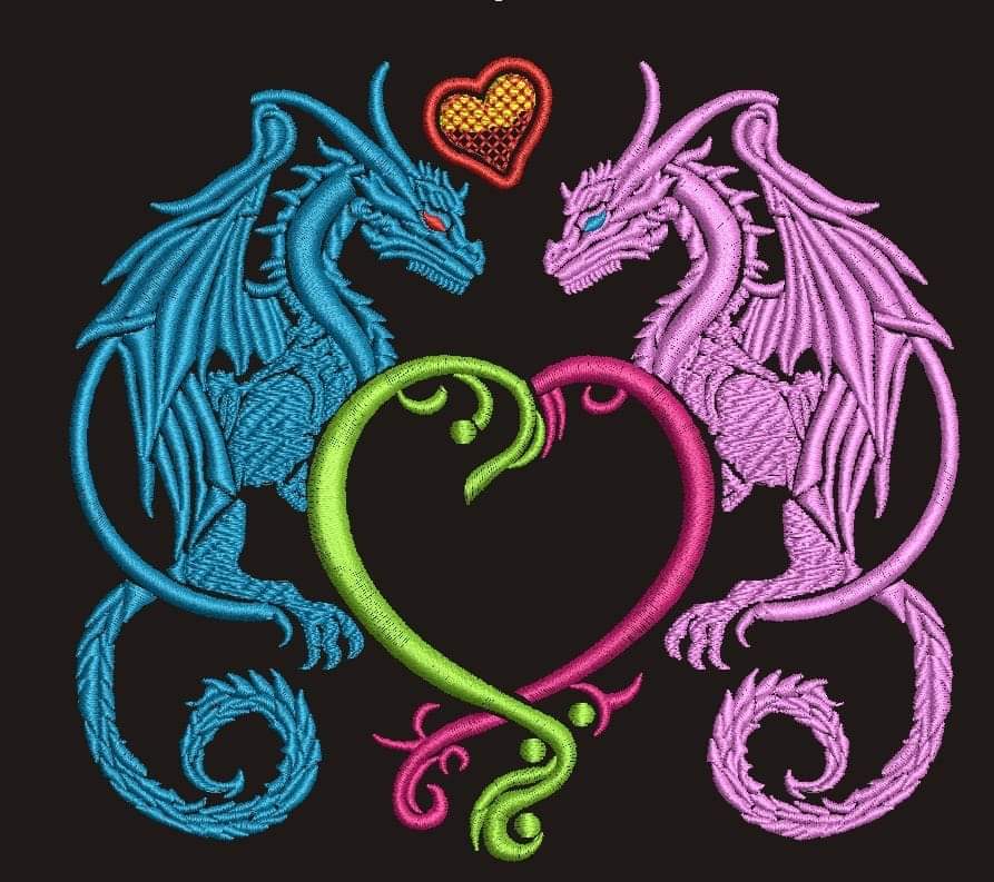 🐉🐲❤️☮️💻🪡🧵
Pair of dragons in love Machine Embroidery design, 
 etsy.me/4b56eXh #crossstitch #valentinesday #weddinginvitation #bridalembroidery #babygirlshower #coupleofdragons #couplesinlove #cutedragongift #dragonlovergift