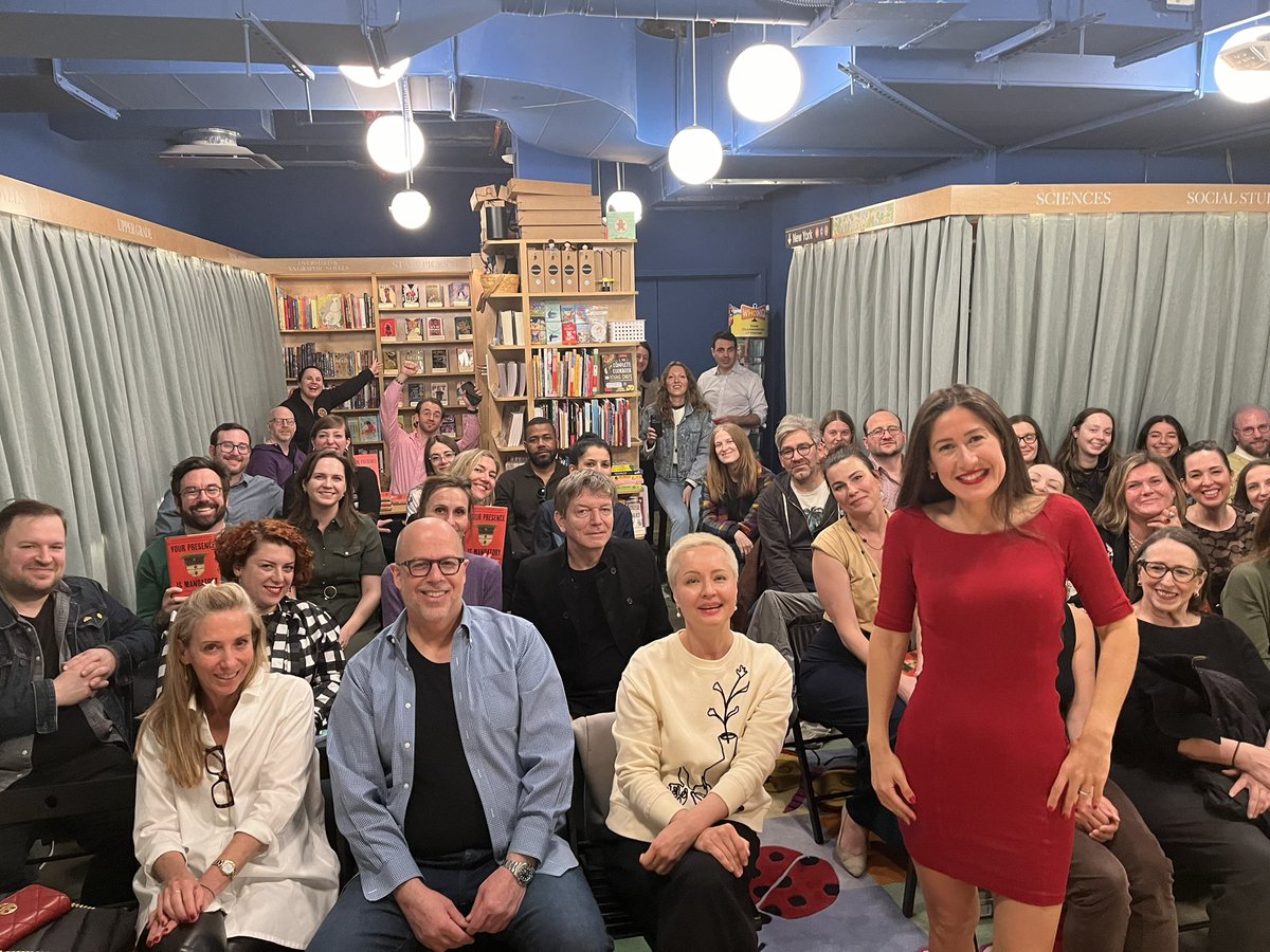 Thank you @mcnallyjackson, the team @BloomsburyPub, my agent @michellebrower @trellislit for making YOUR PRESENCE IS MANDATORY a reality! Look at all these beautiful friends & strangers who came out for the book launch in NYC! 🙏🎉🇺🇦❤️