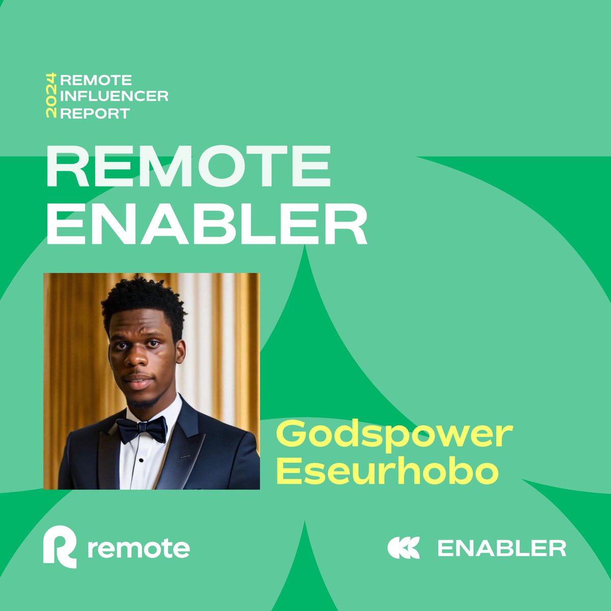 remote_geo's tweet photo. 2️⃣0️⃣2️⃣3️⃣ | 2️⃣0️⃣2️⃣4️⃣, It's an honor to be recognized once again as one of the top 50 experts under the Remote Enabler Category in this year’s #RemoteInfluencerReport 2024, published by @Remote! 🎉
 
Super great working alongside talented folks on the Open Source @Afrisplash team. https://t.co/WxUu5Zk8Hr
