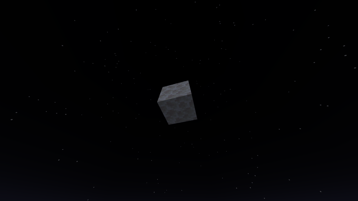 bloom_host's tweet photo. Building the observable universe in Minecraft but only adding one block a day (Day 1) https://t.co/YWkmKxe6A5