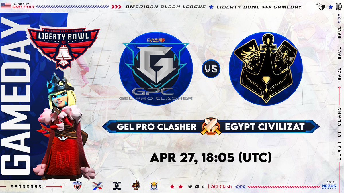 ECesports_coc's tweet photo. 📢 Upcoming matches
🏆 @ACLClash Liberty Bowl W1
🌍 #ECPro vs #PROjectXDiamond
🌍 #GELProClasher vs #EgyptCivilizat
🏆 @FrenchCup French Clash Cup
🌍 #ECPro vs @ResurrectionESC
🏆 #PRESTIGECUP Prestige Cup
🌍 #EgyptCivilizat vs @EternalDreamers https://t.co/jfiWBv3UOX