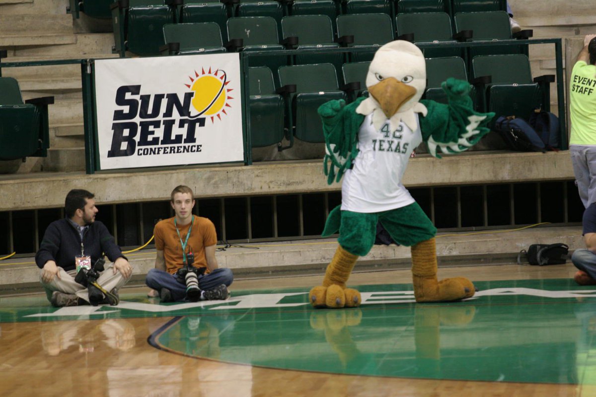 UNTsocial's tweet photo. He’s beauty and he’s grace. He’s a mascot with many a different face! 🦅   This #TBT we are throwing it back to when @NTScrappy went from a live eagle to the legend we know and love today. https://t.co/aY9o5J8Axu