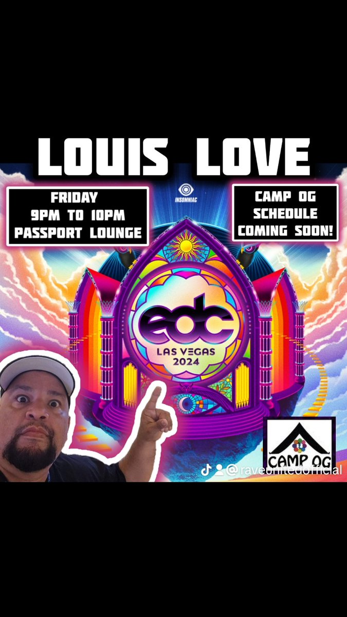 Exciting news!  Brace yourself for an unforgettable experience as I proudly confirm that I will be part of the incredible lineup at EDC 2024! 

Get ready to immerse yourself in an epic!

Can't wait to meet you all! #CampOG
#EDCLV24 Thanks @EDC_LasVegas @PasqualeRotella